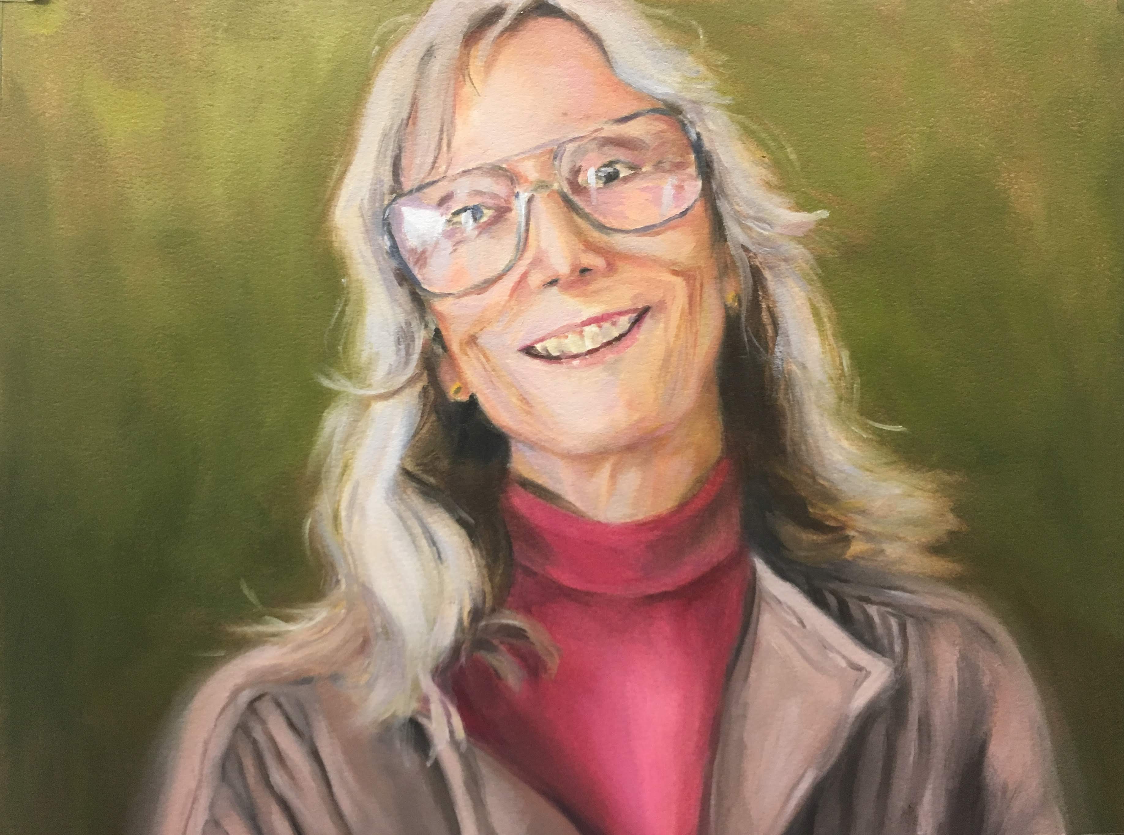 Oil portrait of Marianne Hall, my high school art teacher.